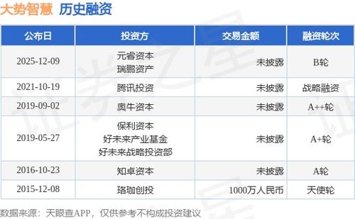 大勢智慧完成B輪融資，元睿資本與瑞鵬資產領投，技術賦能再升級